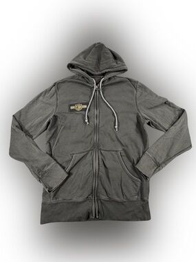 Men’s Harley-Davidson Charcoal Gray Full-Zip Hooded Sweatshirt Size M